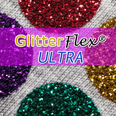 GLITTERFLEX ULTRA RED GLITTER HTV 20 - Direct Vinyl Supply