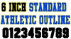 6 Inch Standard Athletic Outline Number Stencils (100 Sheet Packs) 