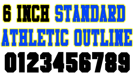 6 Inch Standard Athletic Outline Number Stencils (100 Sheet Packs) 