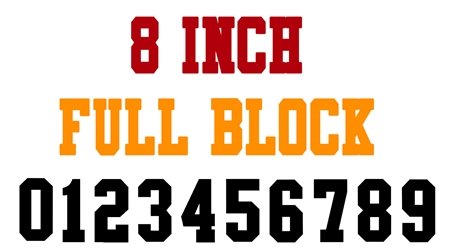8 Inch Full Block Number Stencils (100 Sheet Packs) 