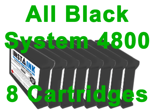 All Black Set Insta Ink 4800 Cartridges